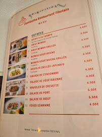 Zambalha à Paris menu