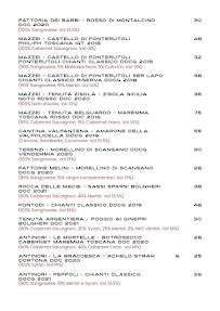 Menu / carte de Salino Restaurant & Wine Bar à Florence