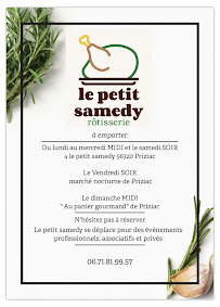 Menu / carte de Le petit samedy à Priziac