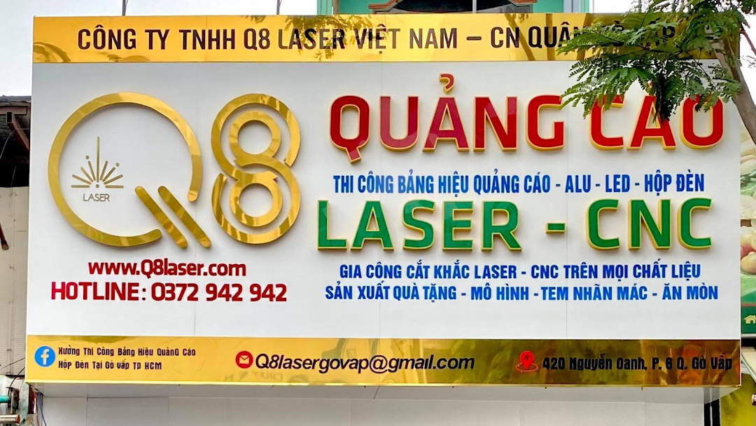 Q8 Laser Gò Vấp - Xưởng Quảng Cáo Cắt Khắc Laser Cnc tại Quận Gò Vấp Tphcm