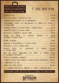 Botequim Açoriano em Rabo de Peixe menu n° 1