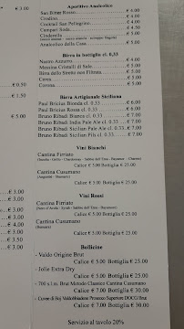 Menu du Caffè Costanzo à Noto