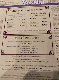 Wafu Restaurant Chinois à Nemours menu