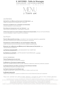 L' Anversis Table de Montagne | Vins Naturels et Absinthes à Lamoura menu