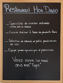 Restaurant à viande Hor Dago à Saint-Jean-de-Luz (le menu)