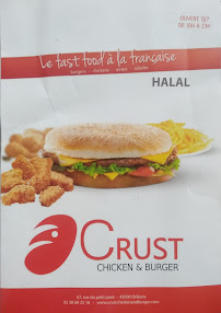 Crust chicken and burger à Orléans carte
