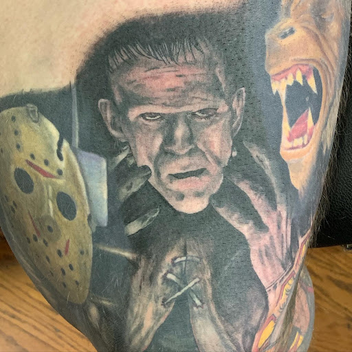 Find tattoos on chest ideas for your next unique tattoo in Cass City at Wolf Zen Tattoo