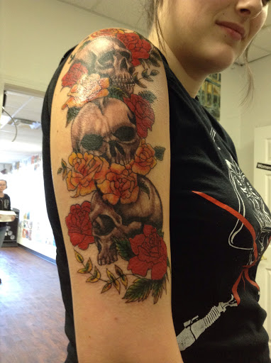 Explore pin up girl tattoo ideas, creative tattoo ideas in Seymour, available at American Gypsy Tattoo Corp.