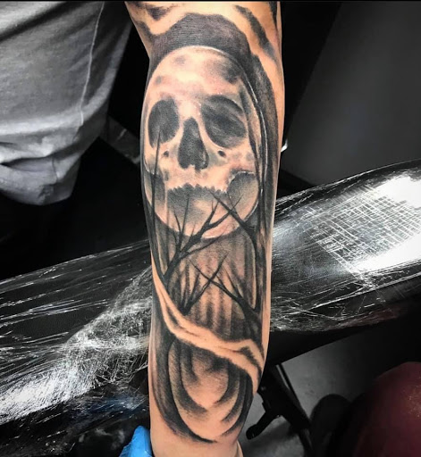 Explore white ink tattoo ideas, creative tattoo ideas in Berea, available at Self-Made Tattoo Studio