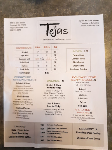 Barbecue Restaurant «Tejas Chocolate Craftory», reviews and photos, 200 N Elm St, Tomball, TX 77375, USA