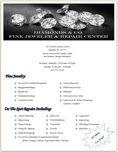 Jewelry Store «Diamonds & Co», reviews and photos, 141 Towne Center Cir, Sanford, FL 32771, USA