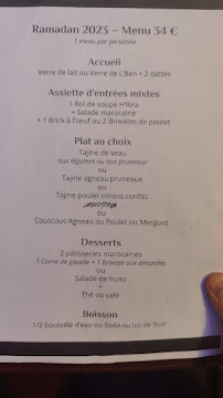 Menu / carte de Le Caroubier à Paris