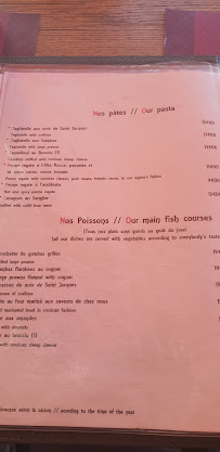 Auberge du Sanglier à Zonza menu