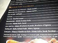 Restaurant turc Le Palais Topkapi à Grenoble - menu / carte
