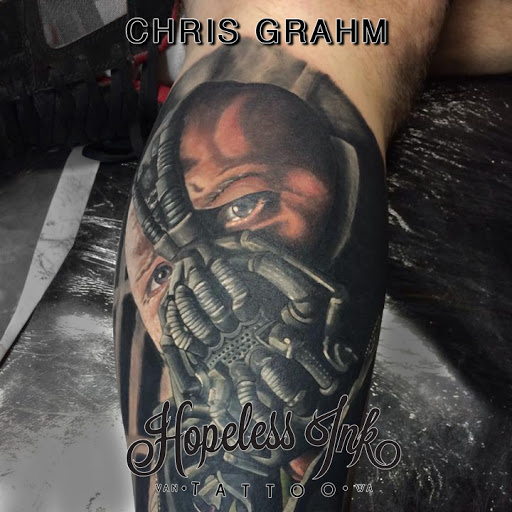 Explore man leg tattoo ideas, creative tattoo ideas in Vancouver, available at Hopeless Tattoo & Piercing