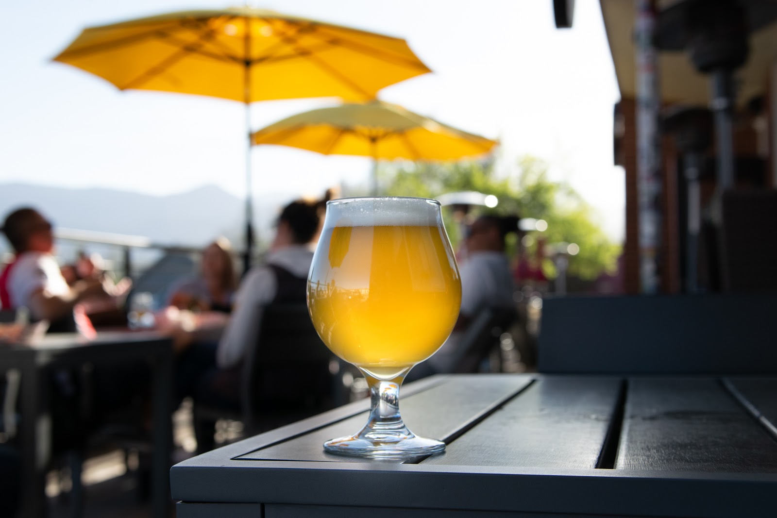 Brewing tanks in a taproom