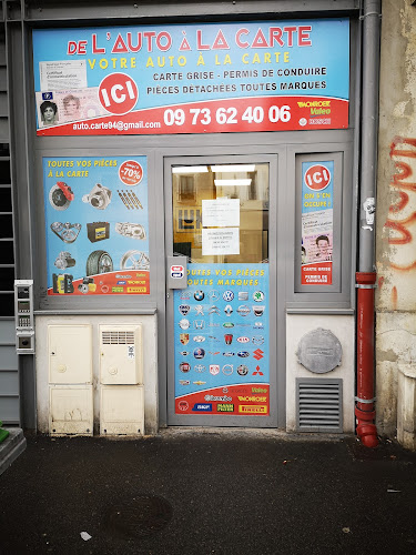 Magasin de pièces de rechange automobiles De l'auto à la carte / carte grise et reproduction de clé automobile ivry sur seine /pièces détachées automobiles Ivry-sur-Seine