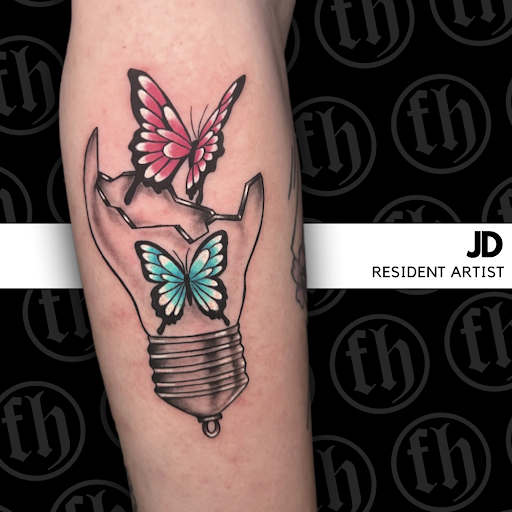 Explore around the knee tattoo ideas, creative tattoo ideas in Kissimmee, available at Fallen Heroes Tattoo & Piercing (Florida)