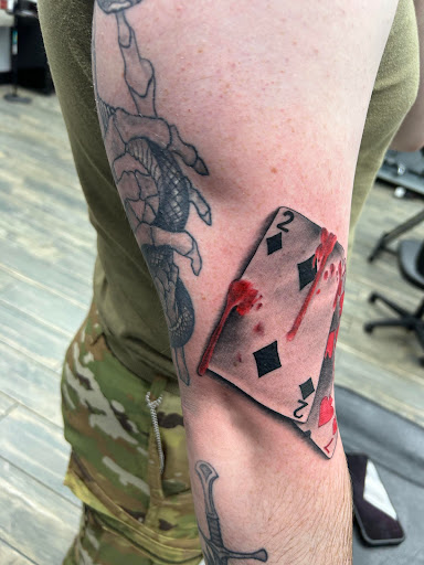 Explore 3 4 sleeve tattoo ideas, creative tattoo ideas in El Paso, available at American Tattoo Society of Ft Bliss