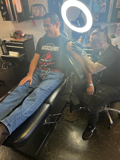 Explore skier tattoo ideas, creative tattoo ideas in Fort Worth, available at Voodoo Lounge Tattoo and Piercing Studio