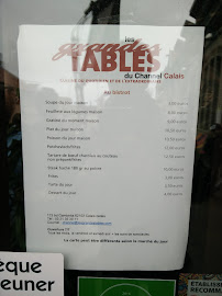 Restaurant Les Grandes Tables Du Channel à Calais (le menu)