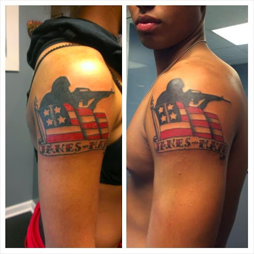 Explore mens cover up tattoo ideas, creative tattoo ideas in Cincinnati, available at Tattoo Makers