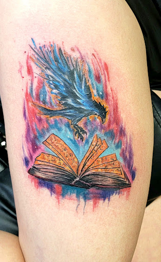 Explore daughter sleeve tattoo ideas, creative tattoo ideas in Lafayette, available at DragonsBane Tattoo & Body Piercing