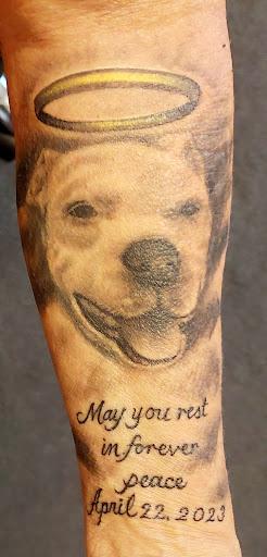 Explore santa muerte tattoo ideas, creative tattoo ideas in Colton, available at knuckleheads tattoo