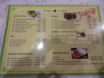 Restaurant vietnamien Pan Viet à Paris (la carte)