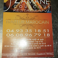 Restaurant marocain Zamane Couscous à Roquebrune-Cap-Martin (la carte)