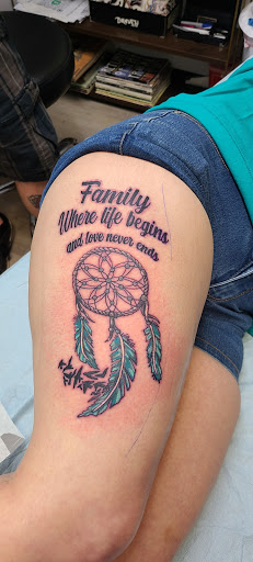 Explore ideas for daughters name tattoo, creative tattoo ideas in Easley, available at Peach Pit Tattoo