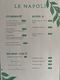 Menu du Le Napoli à Fréjus