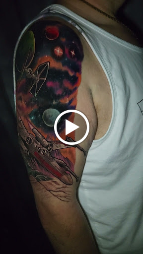 Explore blast over tattoo ideas, creative tattoo ideas in Buford, available at Inked Arts Tattoo Studio