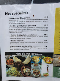 Restaurant latino-américain Tropidella à Blaye (le menu)