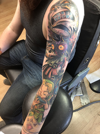Explore long sleeve tattoo ideas, creative tattoo ideas in Flat Rock, available at New Skool Tattoos