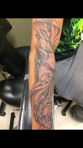 Explore back of the leg tattoo ideas, creative tattoo ideas in Fargo, available at Golden Dragon Tattoo