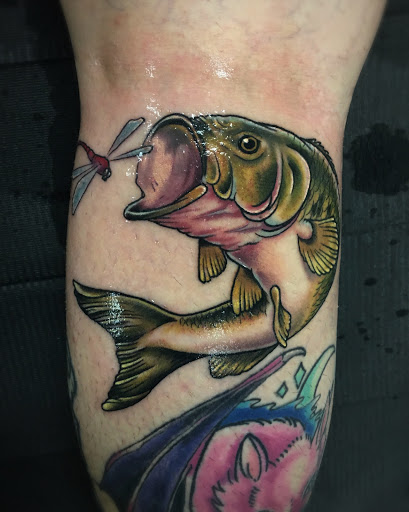 Explore knee ditch tattoo ideas, creative tattoo ideas in Tucson, available at The Painted Lady Tattoo