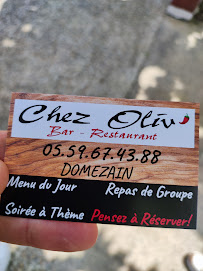 Menu / carte de Chez Oliv' à Domezain-Berraute