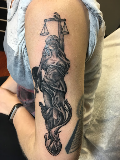 Explore back thigh tattoo ideas, creative tattoo ideas in Coldwater, available at Relevant Tattoo and Piercing