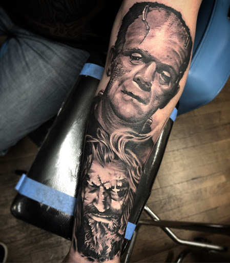 Explore purple heart tattoo ideas, creative tattoo ideas in Amarillo, available at Puppeteer Ink Tattoo Studio