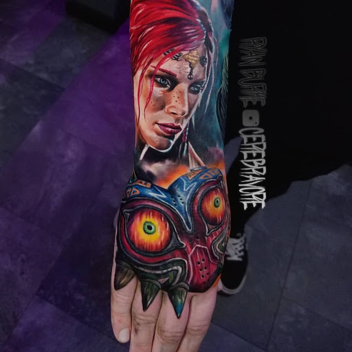 Explore half sleeve tattoo ideas male, creative tattoo ideas in Forest Grove, available at Necropolis Tattoo