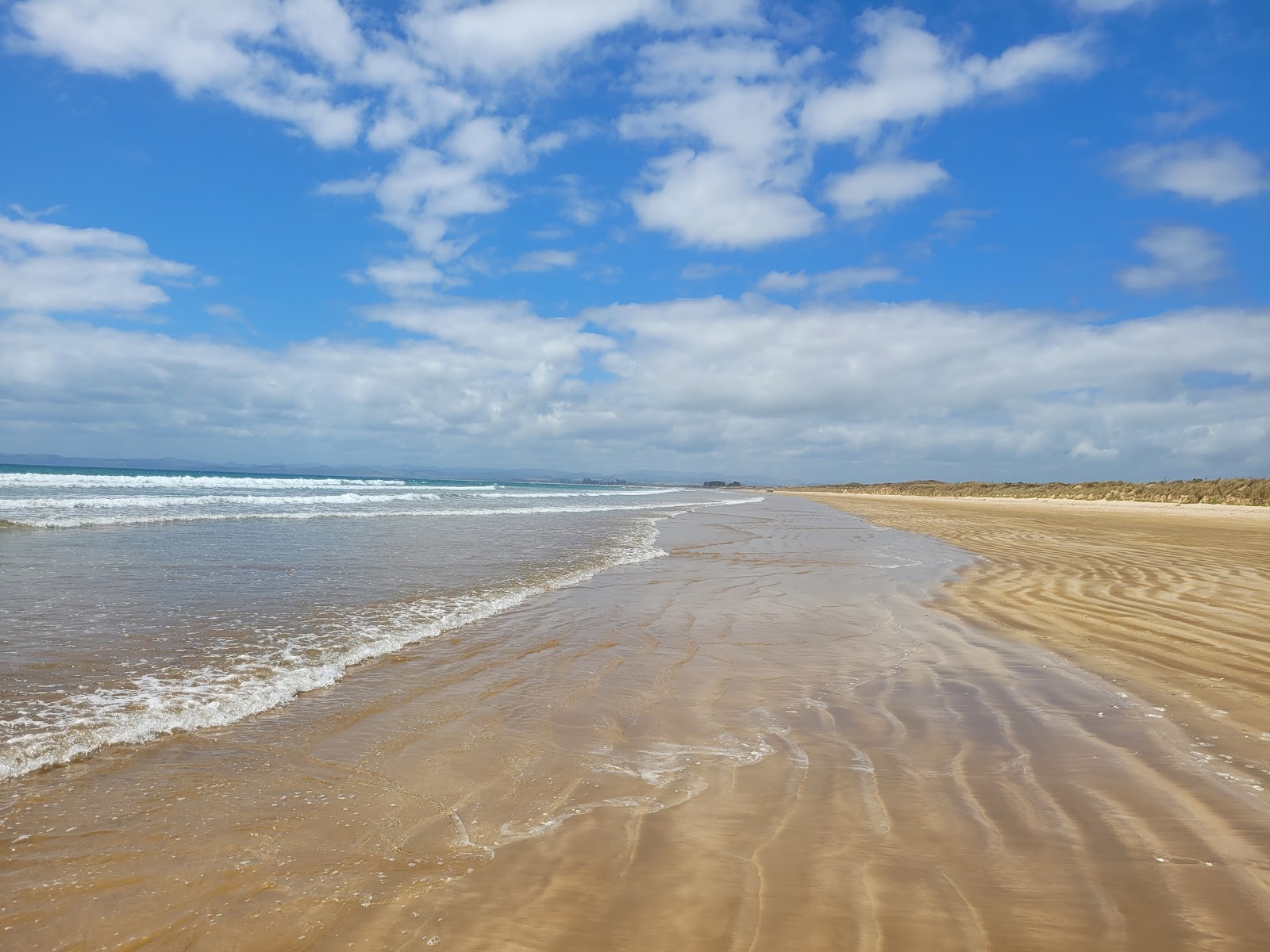 Tokerau beach'in fotoğrafı parlak kum yüzey ile