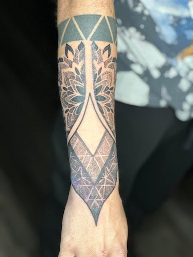 Explore greek tattoo sleeve ideas, creative tattoo ideas in Forney, available at Royal Circle Tattoo studio