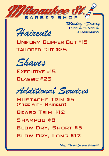 Barber Shop «Milwaukee Street Barber Shop», reviews and photos, 715 N Milwaukee St #101, Milwaukee, WI 53202, USA