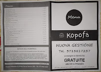Carte du Paninoteca Pizzeria Kopofa à Porto Torres