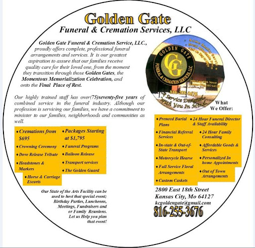 Funeral Home «Golden Gate Funeral & Cremation Services LLC», reviews and photos, 2800 E 18th St, Kansas City, MO 64127, USA