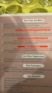 Le Mesturet à Paris menu