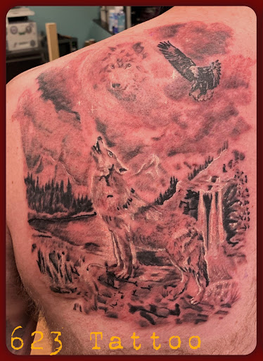 Explore simple outdoors tattoo ideas, creative tattoo ideas in Watertown, available at 623 Tattoo