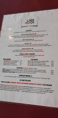 L'Age d'Or à Paris menu