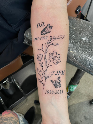 Explore mens thigh tattoo ideas, creative tattoo ideas in Bakersfield, available at Treat Me Nice Tattoo